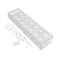 Bothyi - Florero De Acrílico Luces Led Escritorio Arreglo Floral Florero De Flauta Florero Transparente 16 Hoyos 40X10X6.5Cm