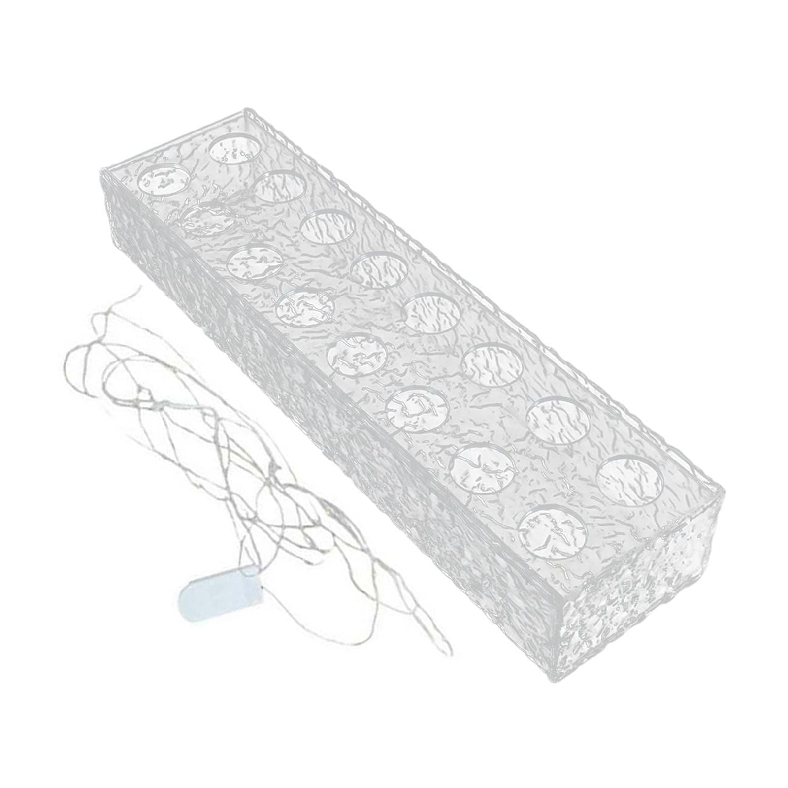 Bothyi - Florero De Acrílico Luces Led Escritorio Arreglo Floral Florero De Flauta Florero Transparente 16 Hoyos 40x10x6.5cm