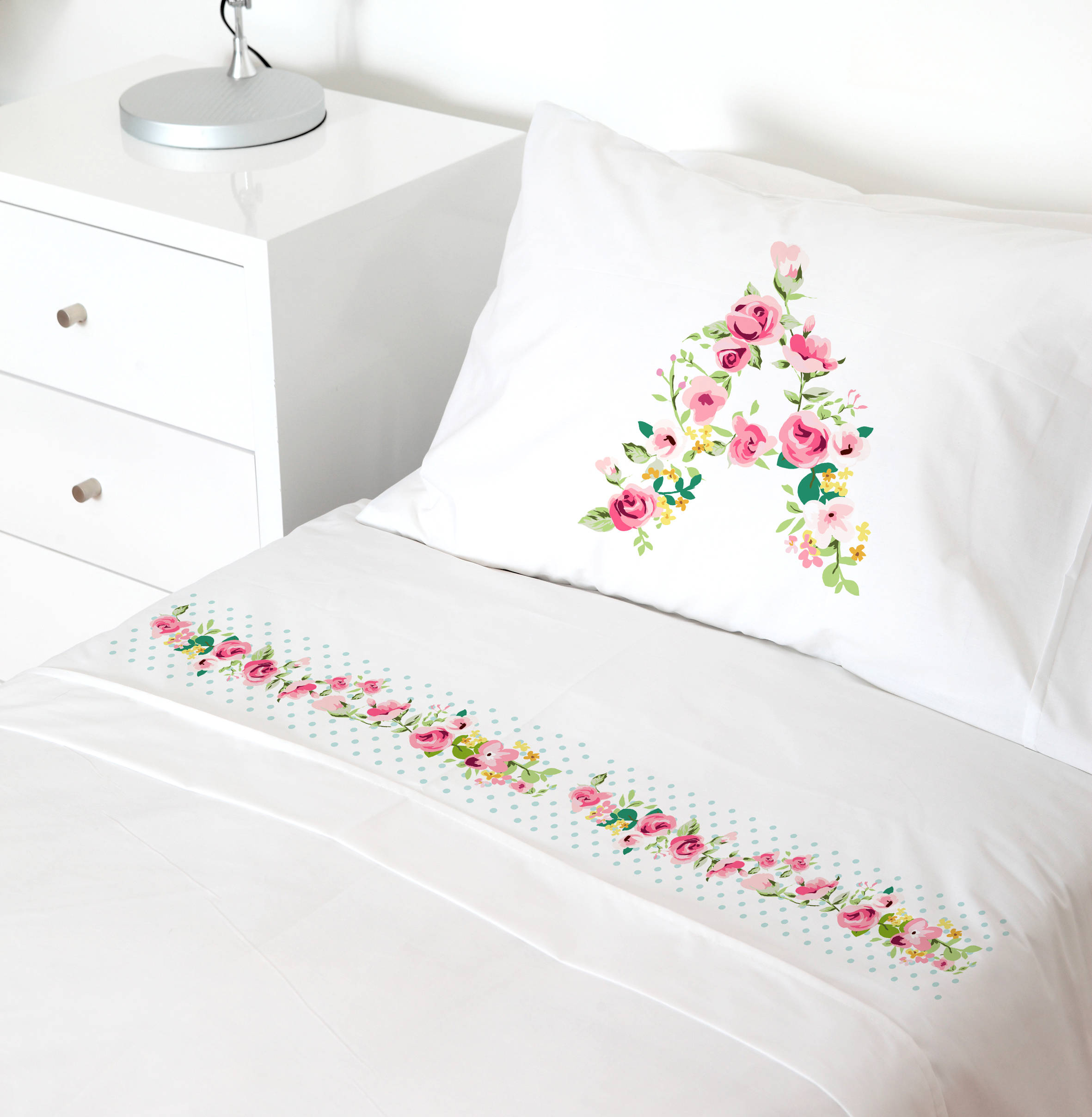 Tuyo Print - Juego De Sábanas 1,5 Pl Letras Vintage A