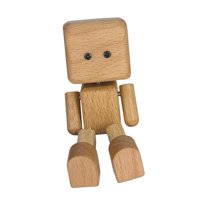Magideal - Muñeco De Madera Decoración Para Automóvil Figura Con Movimiento Adorno Para Estantería Estatua Interior Con Acabados Finos Adecuado Para Regalos Y C Haya Sin Tapa