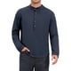 thumbnail image 1 of INSPIRE CHIC Camiseta Henley de Algodón para Hombre de Manga Larga con Botones, Camiseta Básica S Azul Marino, 1 of 6