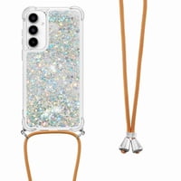 Funda Foxdock Para Samsung Galaxy A56 Con Cuerda Ajustable, Brillo Líquido, Protección Antigolpes Y Lente – Ideal Para Regalo