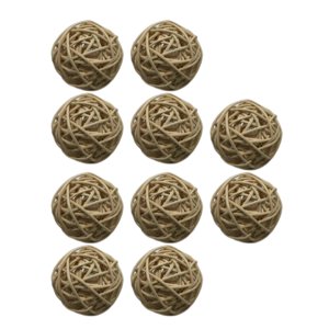 Magideal - 10 Uds. Bolas De Mimbre De Ratán, Bolas Tejidas Colgantes De , Rellenos De Jarrón De Bricolaje Artesanías Cuenco Rústico Decorativo Para El Hogar