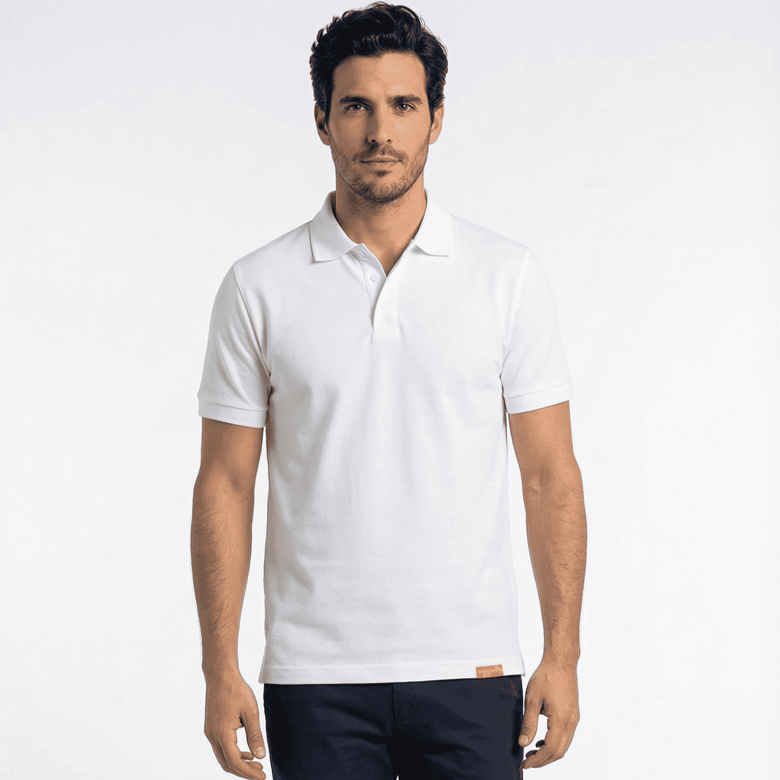T-world - Polera Polo 60% Algodón Manga Corta Hombre Blanco