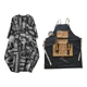 thumbnail image 1 of Pack Pechera Delantal Barberia + Capa De Corte Diseño Barber Negro, 1 of 1