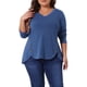 thumbnail image 1 of GRACE & GRANDEUR Ropa de Halloween para Mujer Tallas Grandes Blusa de Manga Larga con Cuello en V, Ajuste Suelto con Botones Decorativos y Dobladillo Irregular L Azul, 1 of 7
