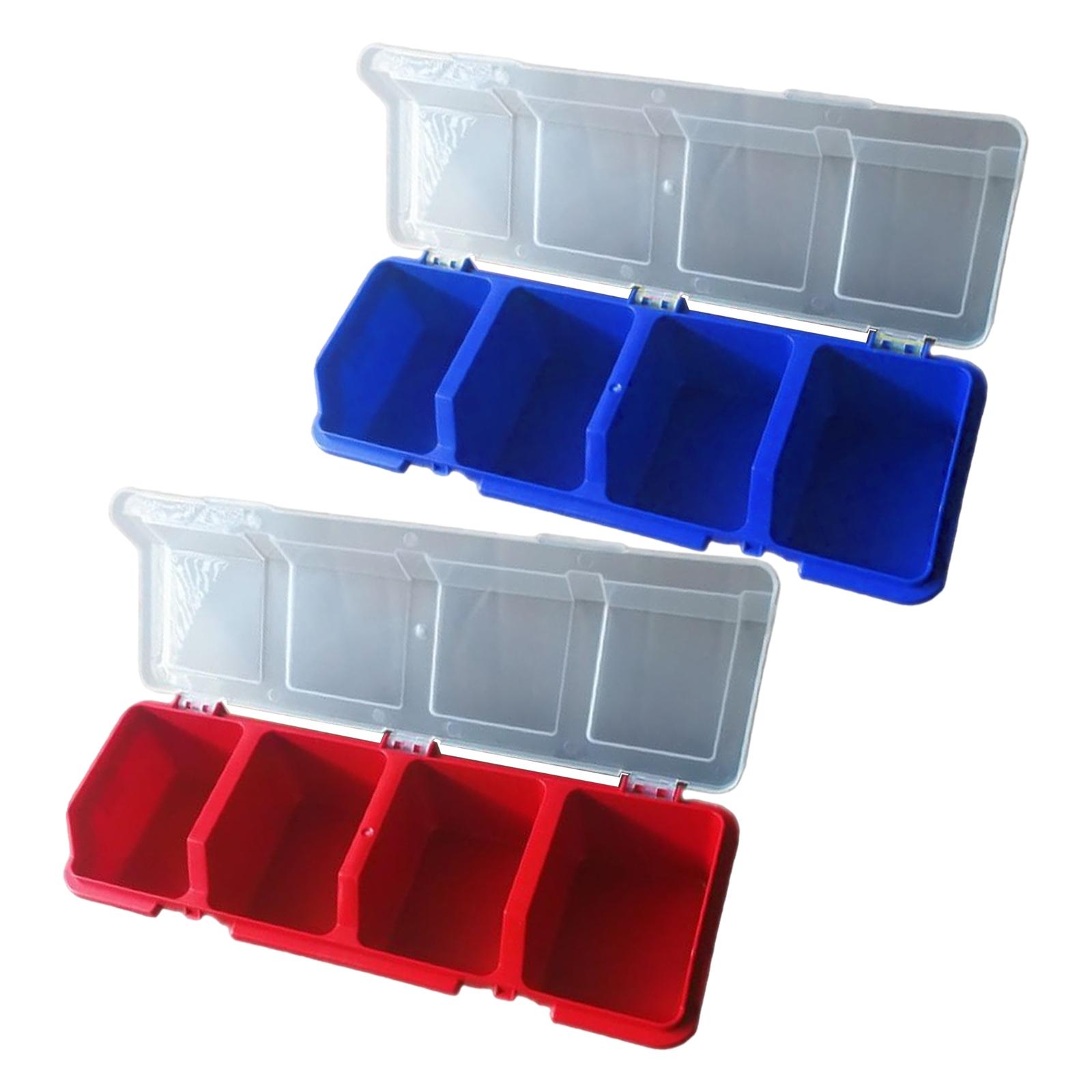 Magideal - 2 Piezas Organizador De Tornillos Contenedores De Almacenamiento Caja De Herramientas 4 Compartimentos Para Cajones De Gabinete Organización Tuercas C