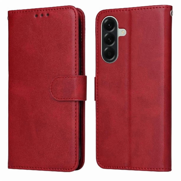 Funda Billetera para Samsung Galaxy A57 con Porta Tarjetas y Soporte Ajustable Rojo