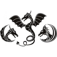 Rienda Libre Graphics - Decomural Three Dragons Fantasy Monster Ws-18069