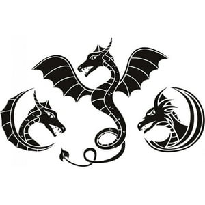 Rienda Libre Graphics - Decomural Three Dragons Fantasy Monster Ws-18069