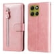 thumbnail image 1 of Funda tipo cartera para Motorola Moto G86 con bolsillo con cremallera y ranuras para tarjetas – Función de soporte Rosa, 1 of 5