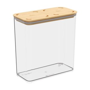 Coza - Contenedor Hermético Rectangular Modo Bambú 2,7L Blanco