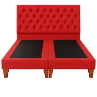 Ethan Desing - Cama 2 Plazas Modelo Capitoné Rojo Italiano