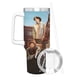 thumbnail image 3 of Héroe Anónimo Vaso aislado de acero inoxidable con asa, diseño temático, regalo para familia, amigos y fans; incluye pajita y encaja en el portavasos estándar, 40 oz, 3 of 6