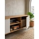 thumbnail image 5 of Rack TV 138x40x50cm Mueble Centro Entretenimiento Con Puertas Acanaladas Patas Elevadas Nordico Living Sala Estar, 5 of 5