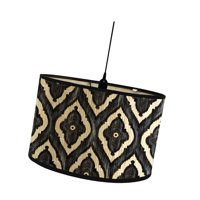 Ioensy - Pantalla De Lámpara De Tambor Para Lámparas De Mesa E27 Pantalla De Lámpara De Bambú Para Decoración Del Hogar Estilo De Dormitorio A