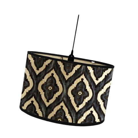 Ioensy - Pantalla De Lámpara De Tambor Para Lámparas De Mesa E27 Pantalla De Lámpara De Bambú Para Decoración Del Hogar Estilo De Dormitorio A