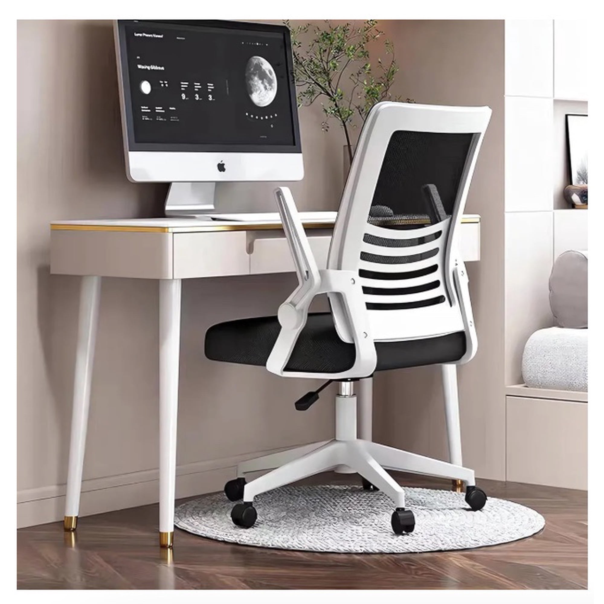 Riqui - Silla Escritorio Ergonómica Blanco/negro