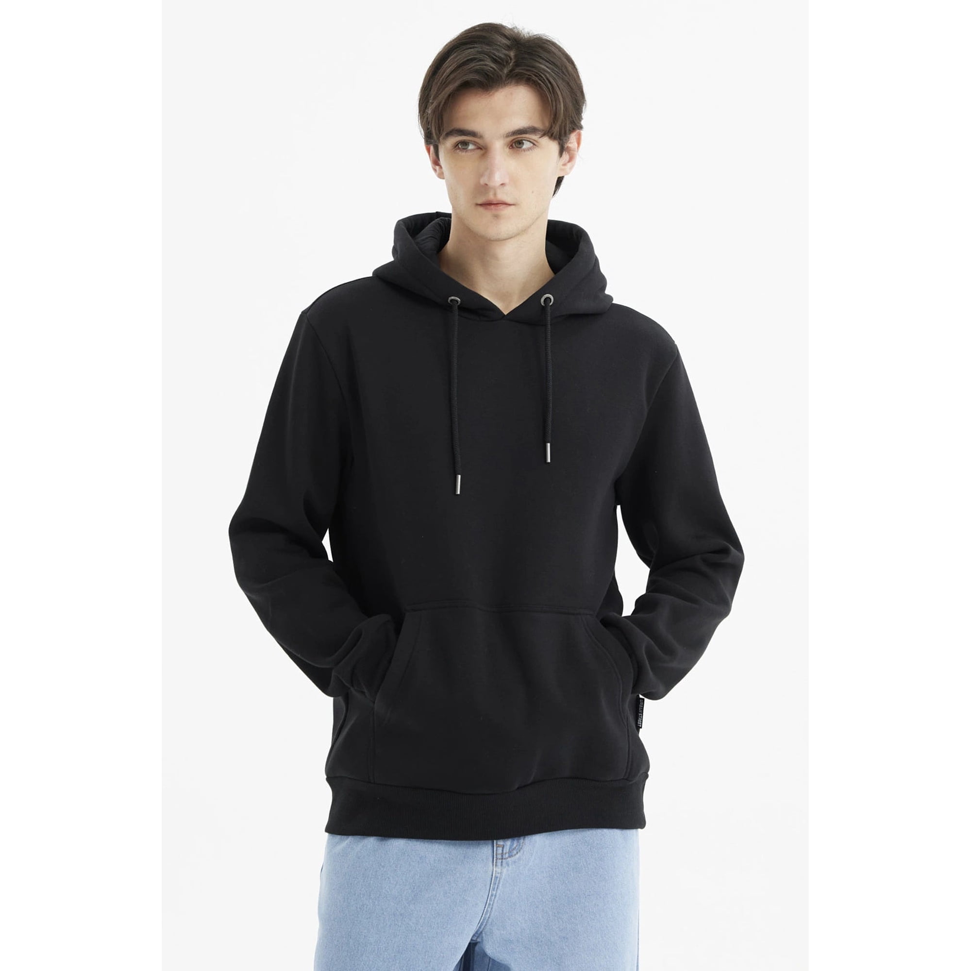 Fashionspark - Polerón Hombre Hoodie Básico Negro - Ll
