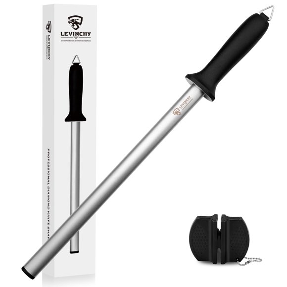 Afilador de cuchillos LEVINCHY Diamond de acero de 30 cm con revestimiento de diamante