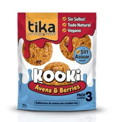Galletón Kooki Avena & Berries 90 G Tika Foods