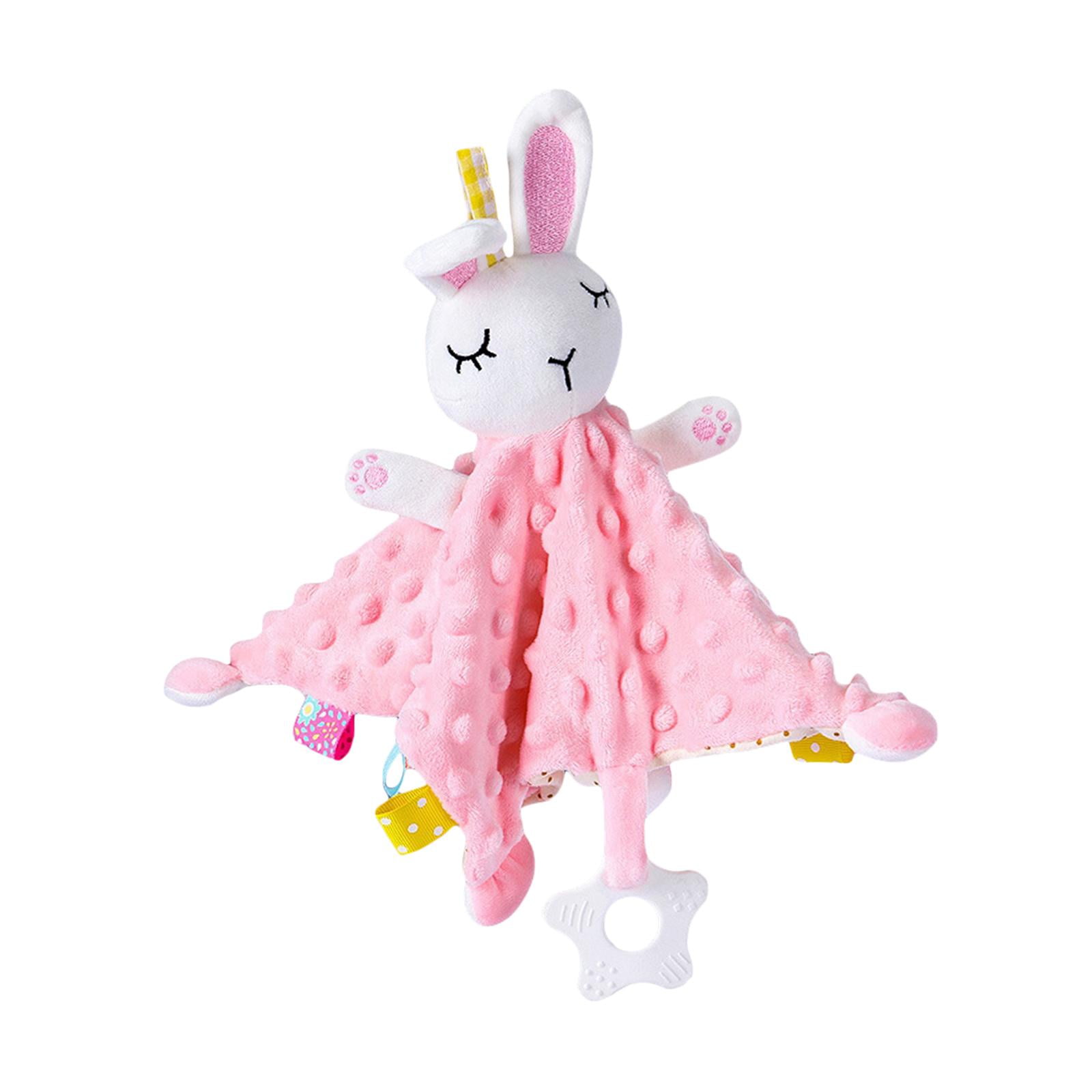 Magideal - Manta De Seguridad Para Bebé Con Etiquetas, Juguete Encantador Para Niñas, Niños Recién Nacidos, Conejo Rosa