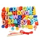 thumbnail image 1 of Regalos De Juguete Para Enhebrar Cuentas De Madera, Juguete Con Cordones De Madera Para Niños, Letras Numéricas Para Niños Pequeños, 1 of 3