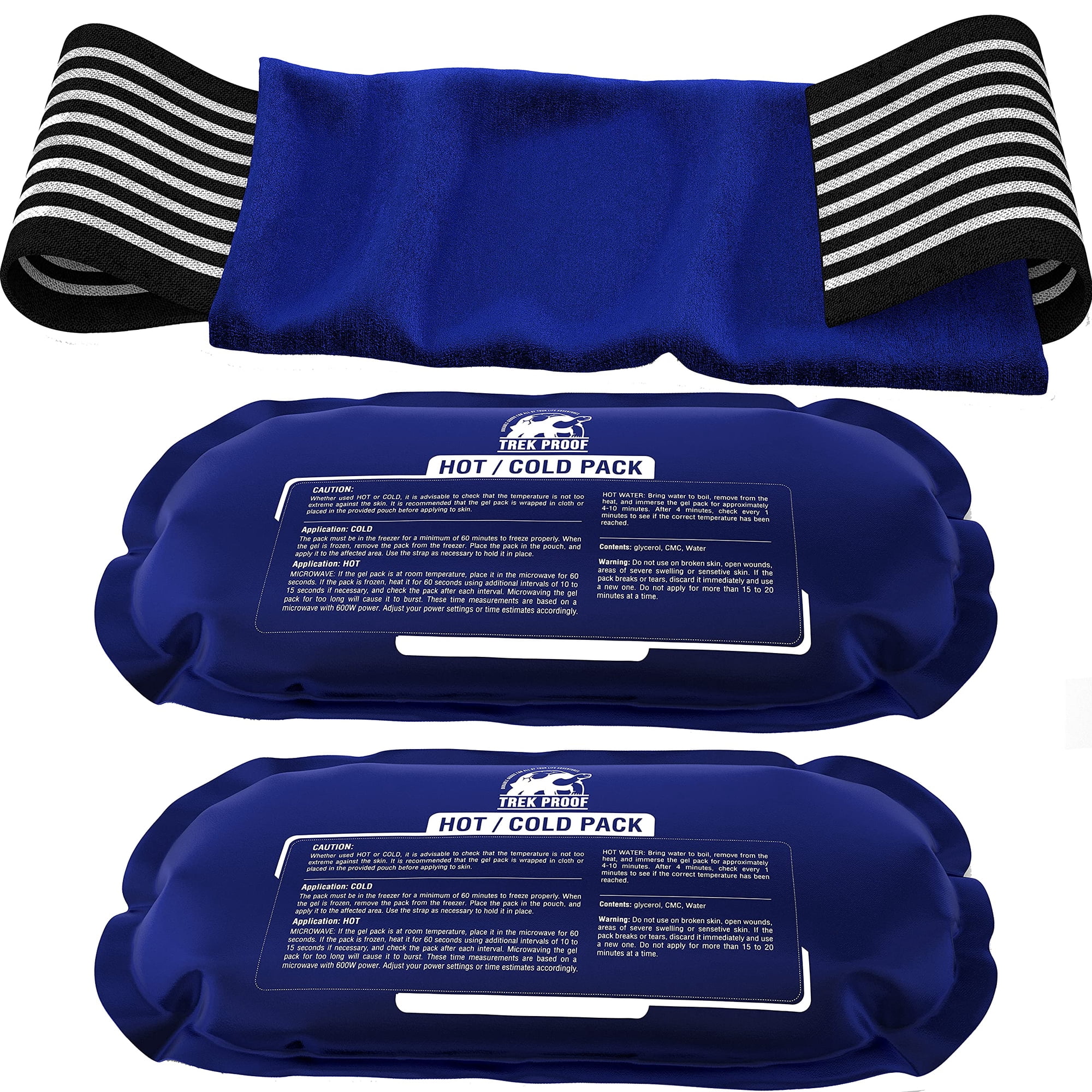 Juego De Bolsas De Hielo Trekproof, Reutilizable, Gel Para Terapia De Frío Y Calor
