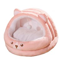 Magideal - Cama Para Gatos Casa Para Gatos Con Almohada Acolchada Extraíble Dormir Dormir Interior Otoño Invierno Nido Para Gatos Cama Para Gatos En Forma De Oso , Rosado