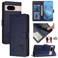 Funda Tipo Cartera Foxdock Para Google Pixel 8A Con Soporte, Ranuras, Rfid, Diseño De Gato