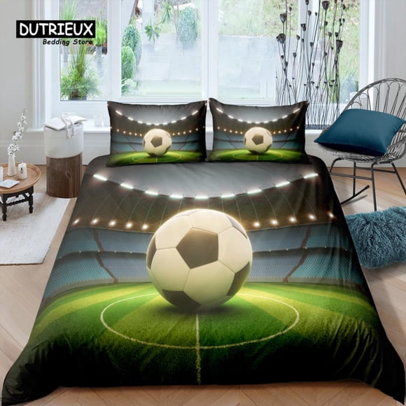 x2159 Bed SheetsHome Living Luxury Football Field Bedding Set Sports Duvet Cover Pillowcase and EU/US/AU/UK Size Comforter Bedding 3-Piece Bedding Set (1 Duvet Cover + 2 Pillow Shams) nj2159