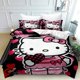 thumbnail image 1 of The Anime Printed Hello Duvet Quilt Cover Kitty Bedding Sets 1 Bed Cover and 2 Pillowcases for Kids Teenagers Adult, 1 of 5