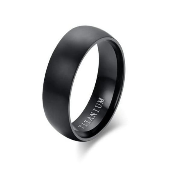 Anillo Titanio Juveniles Black Space Acero Quirurgico Inoxidable Matte opaco  curvo/ 12