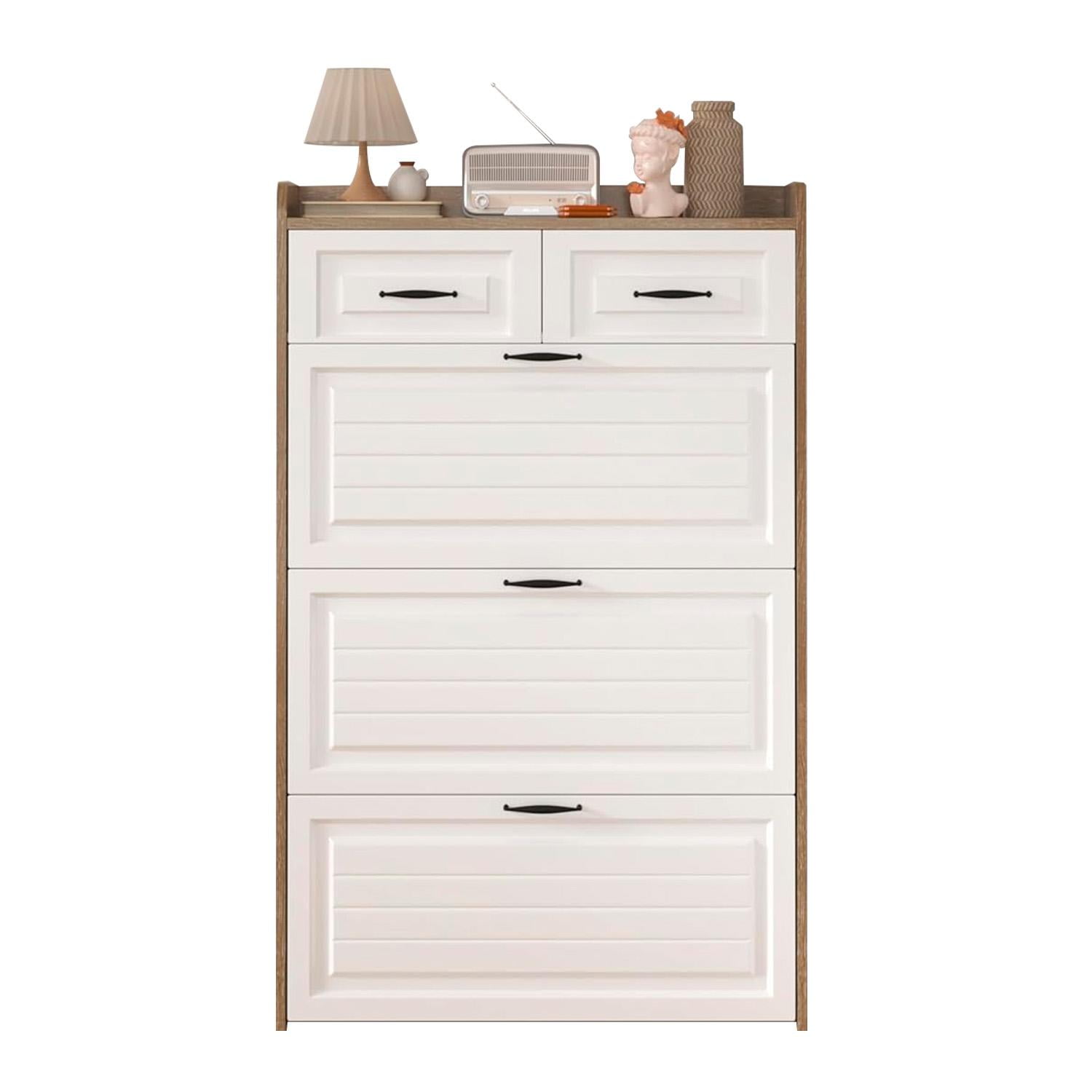 Global Latin Group - Zapatera De Alta Calidad – Organizador De Zapatos Con Diseño Sofisticado Blanco