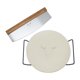 thumbnail image 1 of Tabla De Piedra + Cortador 2 Piezas Acero Inoxidable - Madera Blanco, 1 of 3