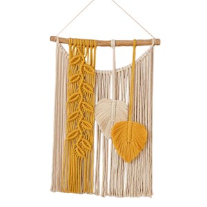 Magideal - Borlas Para Colgar En La Pared De Macramé, Tapiz Tejido De Arte De Pared Bohemio Decorativo Elegante Trenzado Creativo Para Cafetería, Dormitorio, , Amarillo