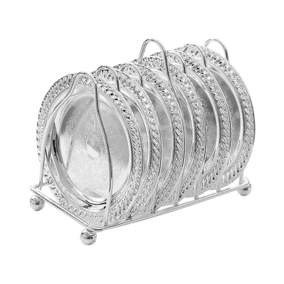 Estante Para Platos, Posavasos De Metal Para Cóctel, Sin Alfombrilla Para Encimera, Armario Para Caravana, Plateado