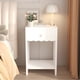 thumbnail image 2 of Modern White Nightstand with Drawer and Open Shelf,Scalloped Edge Bedside Table for Bedroom, Cute Minimalist Side Table for Kids Room or Girls' Room, 2 of 3