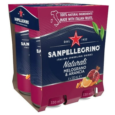 Agua Saborizada Melograno Y Aranciata Pack 4 Lata 330 Ml San Pellegrino