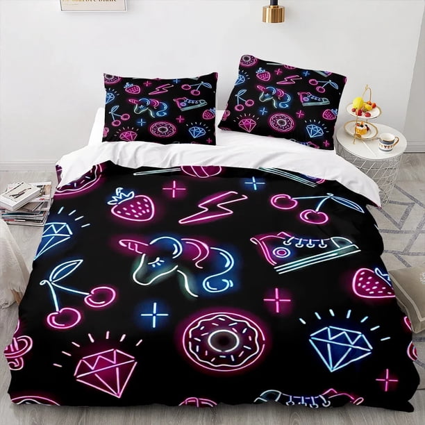 Cute Unicorn Duvet Cover Set Single Double Bed King Size Home Bedroom Decoration Girl Child Gift Kawaii Bedding Sets Bed Sheets