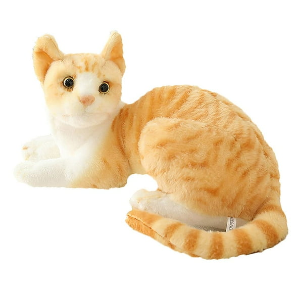 Peluche GUDVES Gato atigrado naranja de 30 cm para bebé