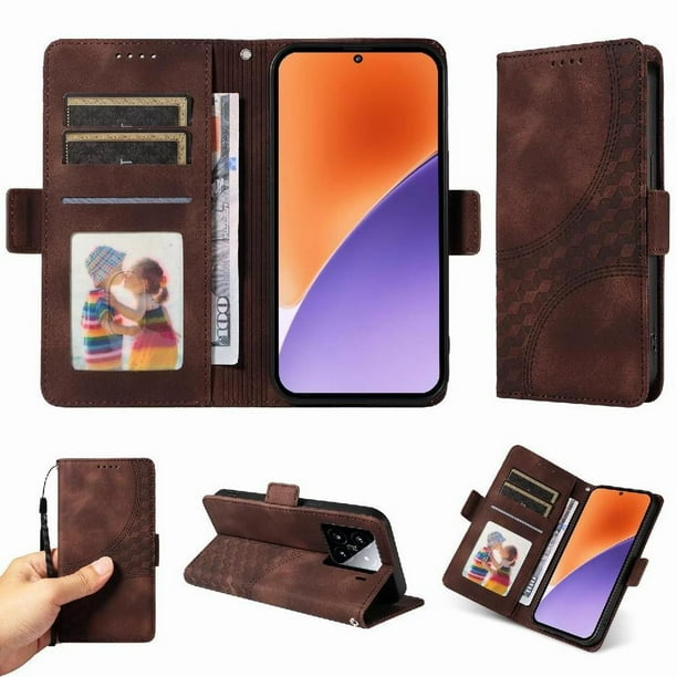 Carcasa FOXDOCK Xiaomi 15 Pro de cuero PU, diseño acolchado clásico, protección contra caídas y rayones