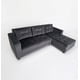 thumbnail image 3 of Sofá L 3C Reclinable Gris Oscuro Felpa, 3 of 3