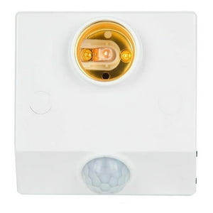 Genérico - Sensor Movimiento Pir Soporte E27 220V Ajustable Blanco