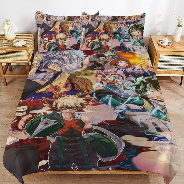 My-Hero-Academia My-Hero-Academia Bedding Set Sheet Set for Kids Adults,All Season Lightweight
