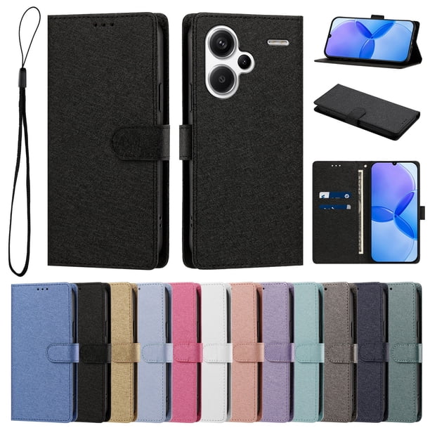 Cartera para Xiaomi Redmi Note 13 Pro Plus 5G con Bolsillo de Tarjetas, Negro
