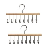 Magideal - Colgador De Cinturón Para Armario, Organizador Multifuncional De Madera Con Rotación De 360 Degree, Colgador Para Camiseta Sin Mangas, Cinturones, Bolsos, Color Madera