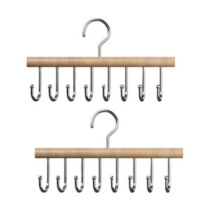 Magideal - Colgador De Cinturón Para Armario, Organizador Multifuncional De Madera Con Rotación De 360 Degree, Colgador Para Camiseta Sin Mangas, Cinturones, Bolsos, Color Madera