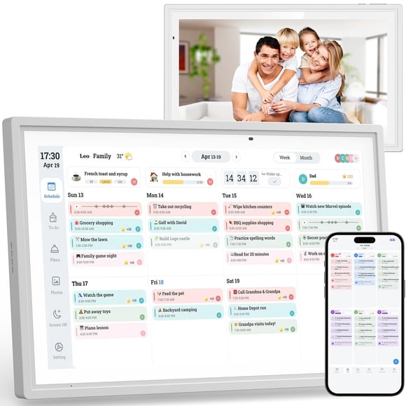 Calendario digital Trayoo con pantalla táctil de 15,6" para pared