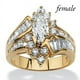 thumbnail image 1 of Elegant Stainless Steel Double Row Zircon Ring for Engagement and Wedding - Perfect for Fashionable and Romantic Women, 1 of 5